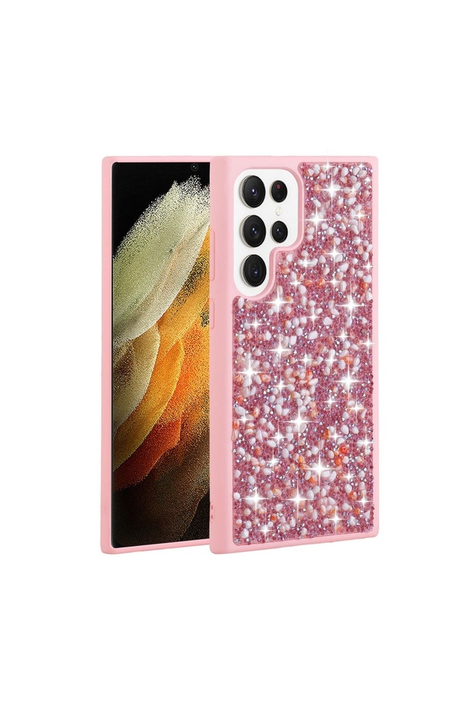Samsung Galaxy S23 Ultra Uyumlu Kılıf Parlak Taşlı Tasarım Zore Linea Kapak
