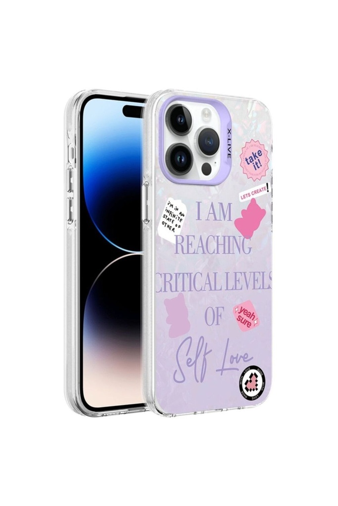 [RNZ-TA90937] Apple iPhone 14 Pro Uyumlu Kılıf Mermer Desenli Zore Marbello Kapak (Mor)