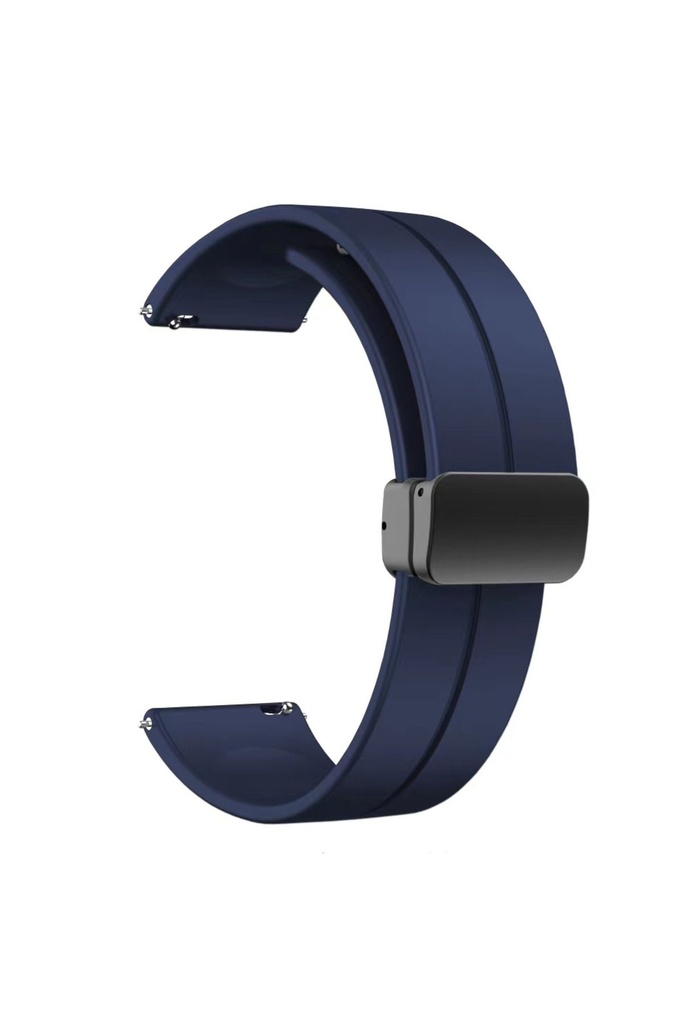 Samsung Gear S2 20mm Uyumlu Kordon Silikon Metal Mıknatıslı Toka Zore KRD-84 Kayış