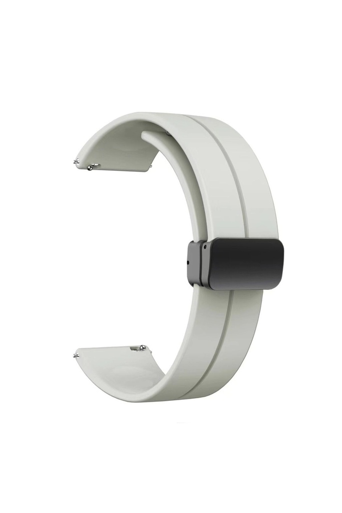Samsung Gear S2 20mm Uyumlu Kordon Silikon Metal Mıknatıslı Toka Zore KRD-84 Kayış