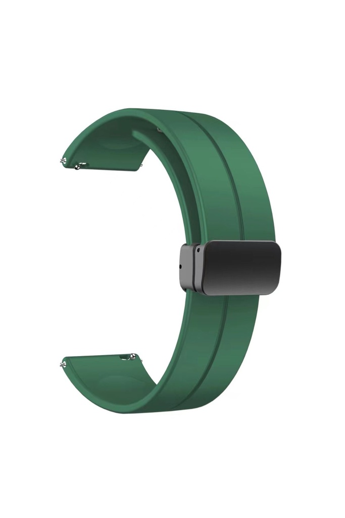 Samsung Gear S2 20mm Uyumlu Kordon Silikon Metal Mıknatıslı Toka Zore KRD-84 Kayış