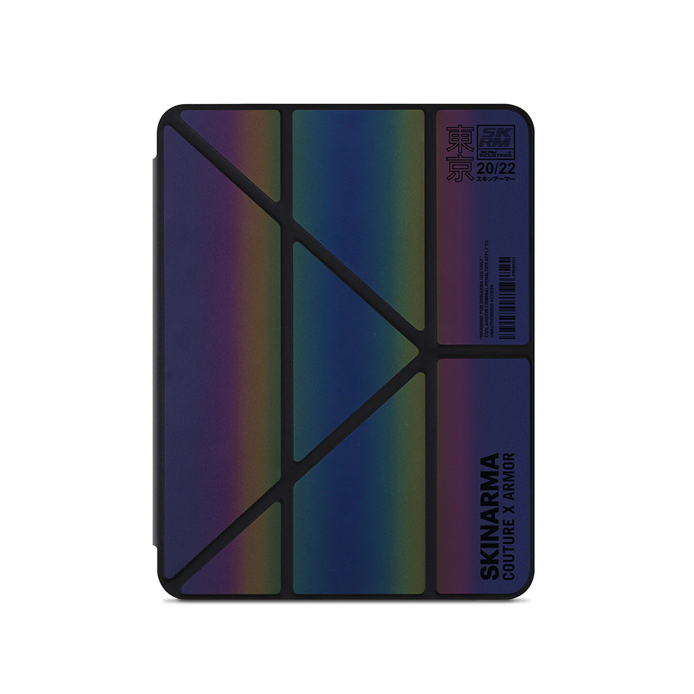 Apple iPad Air 10.9 2022 (5.Nesil) Uyumlu Kılıf SkinArma Holografik Tasarımlı Arkası Şeffaf Çıkarılabilir Magnetik Kira Kobai Kılıf
