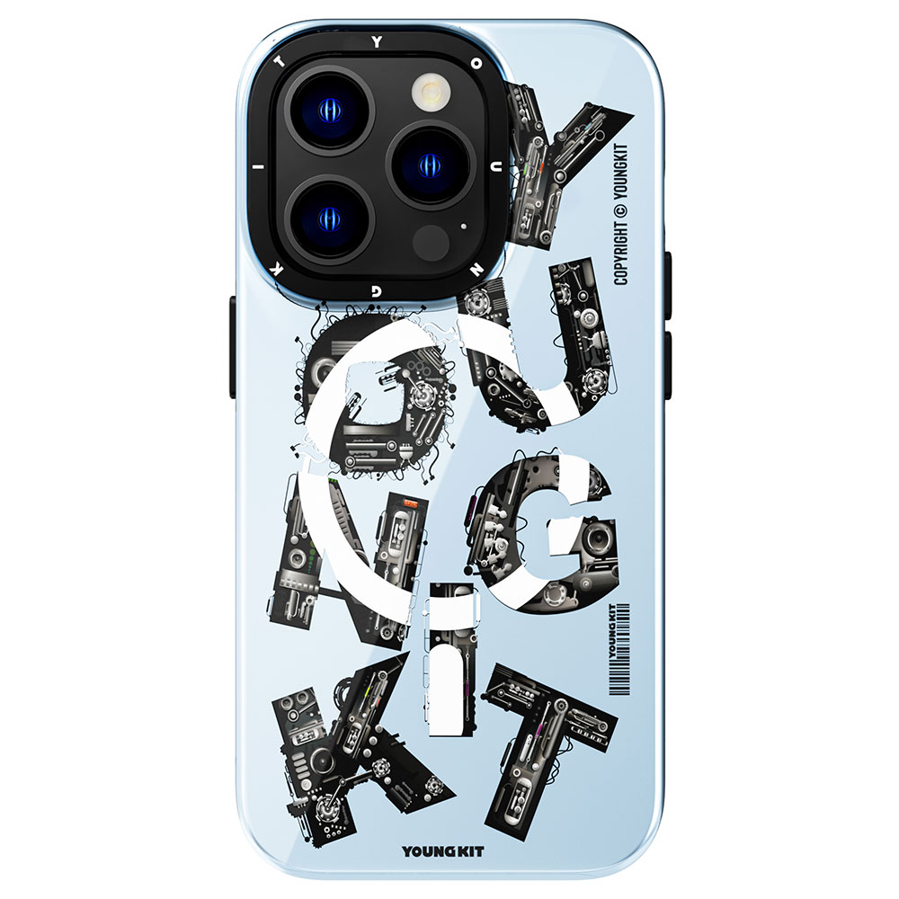 Apple iPhone 14 Pro Max Uyumlu Kılıf M-safe Şarj Özellikli Yazı Temalı YoungKit Mechanic Serisi Kapak