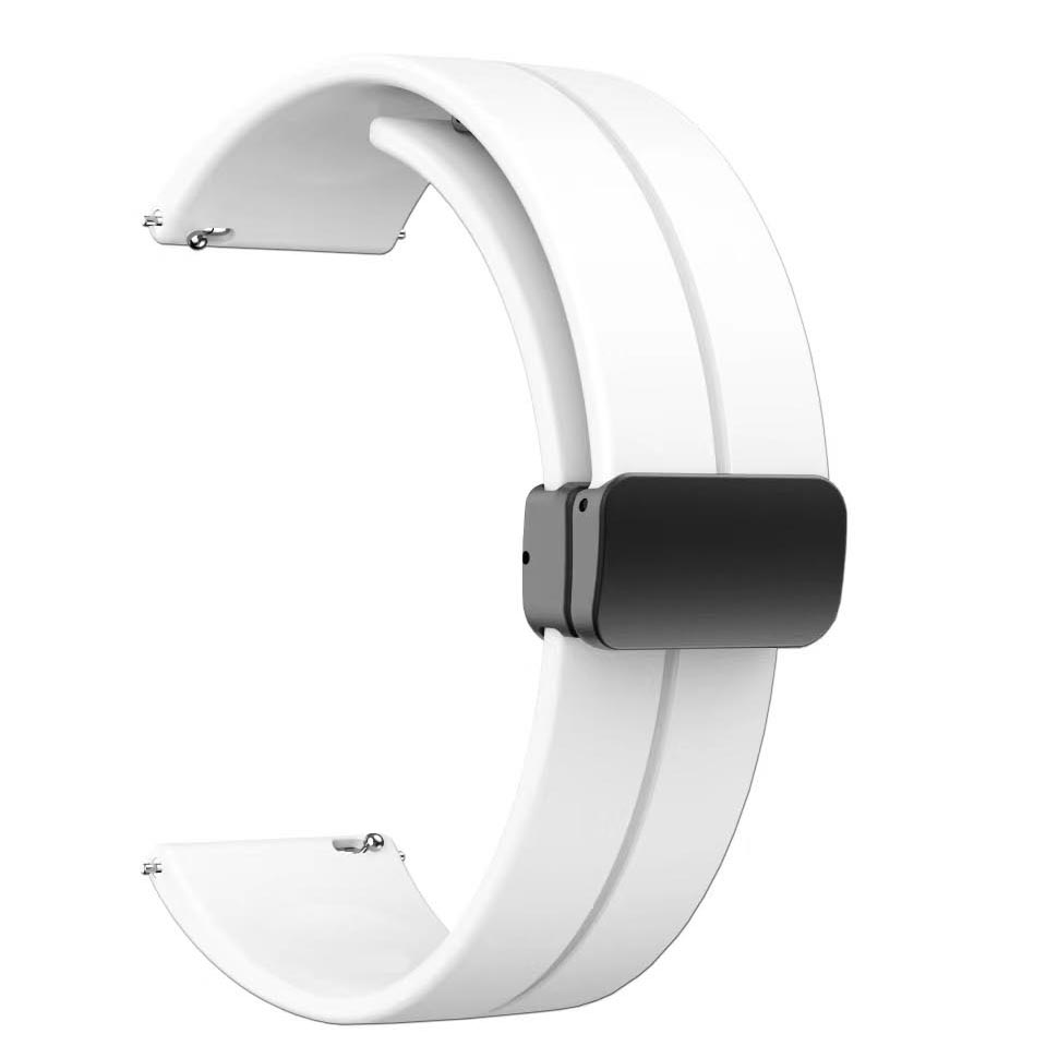 Huawei GT2 42mm 20mm Uyumlu Kordon Silikon Metal Mıknatıslı Toka Zore KRD-84 Kayış