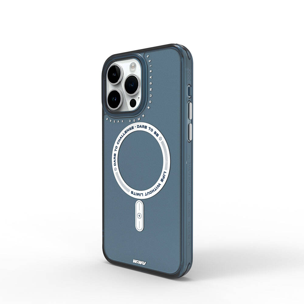 [RNZ-TA97740] Apple iPhone 15 Pro Max Uyumlu Kılıf M-safe Şarj Özellikli Wiwu Basic Color J Serisi Kapak (Gri)
