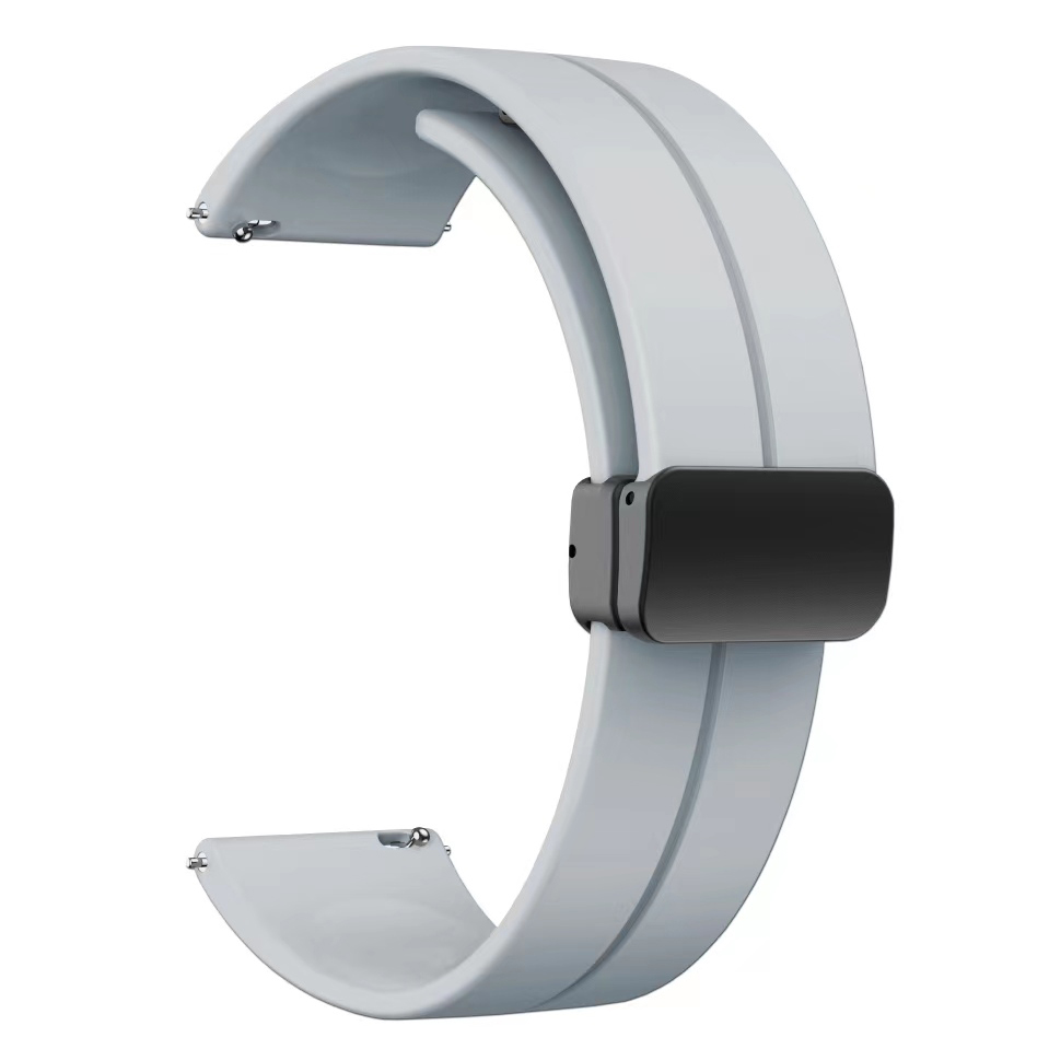 Huawei GT2 46mm 22mm Uyumlu Kordon Silikon Metal Mıknatıslı Toka Zore KRD-84 Kayış