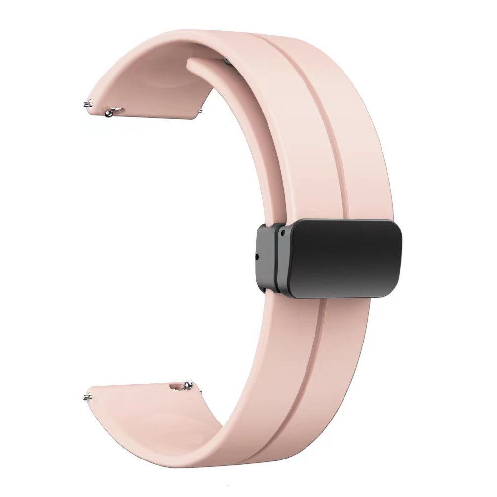 Xiaomi  Amazfit Pace 22mm Uyumlu Kordon Silikon Metal Mıknatıslı Toka Zore KRD-84 Kayış