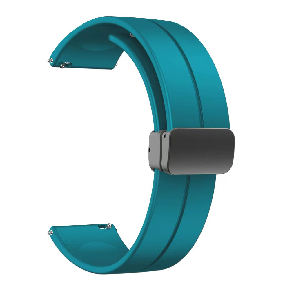 Xiaomi  Amazfit Pace 22mm Uyumlu Kordon Silikon Metal Mıknatıslı Toka Zore KRD-84 Kayış