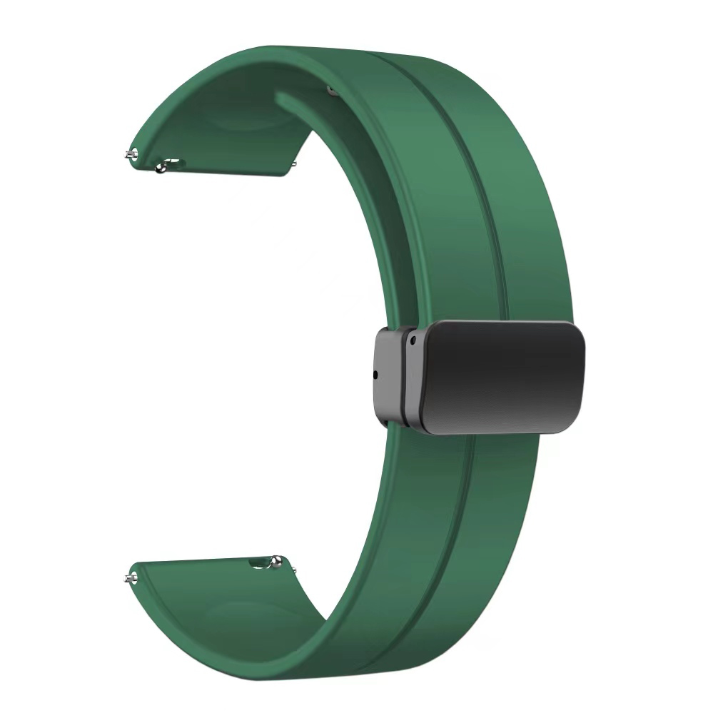 Xiaomi  Amazfit Pace 22mm Uyumlu Kordon Silikon Metal Mıknatıslı Toka Zore KRD-84 Kayış