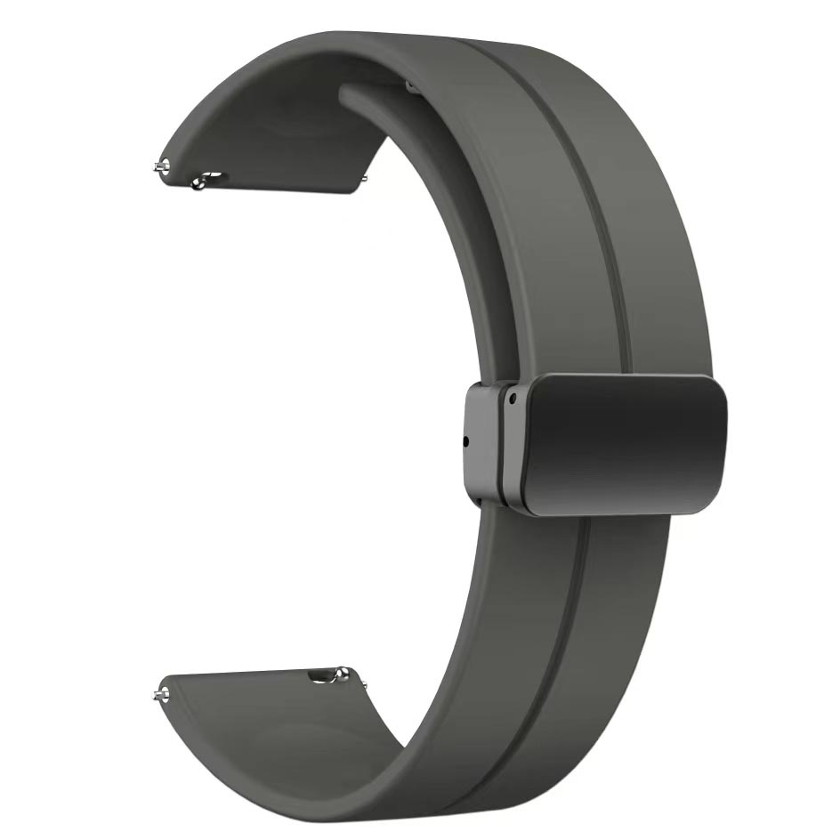 Huawei Honor Magic 2 46mm 22mm Uyumlu Kordon Silikon Metal Mıknatıslı Toka Zore KRD-84 Kayış