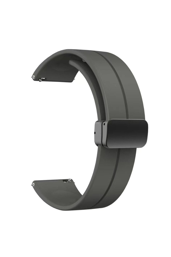 Samsung Galaxy Watch 46mm Uyumlu 22mm Kordon Silikon Metal Mıknatıslı Toka Zore KRD-84 Kayış