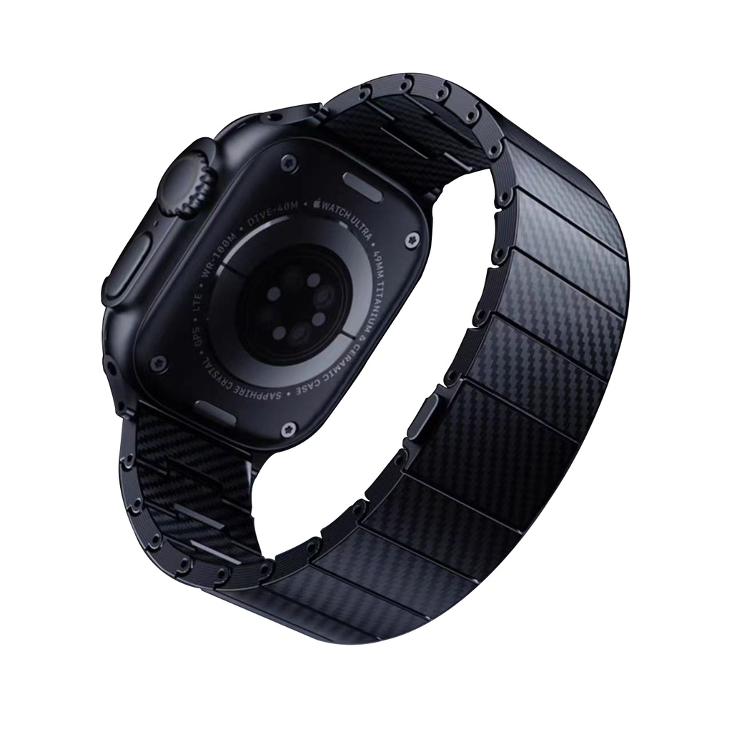 [RNZ-TA91554] Apple Watch 42mm Uyumlu Kordon Karbon Fiber 600D Zore KRD-90 Kayış
