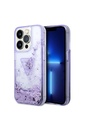 Apple iPhone 14 Pro Uyumlu Kılıf GUESS Transparan Sıvılı Simli Dizayn Kapak