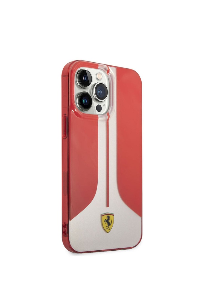 Apple iPhone 14 Pro Max Uyumlu Kılıf Ferrari Orjinal Lisanslı 296 Çizgili Dizayn Kapak