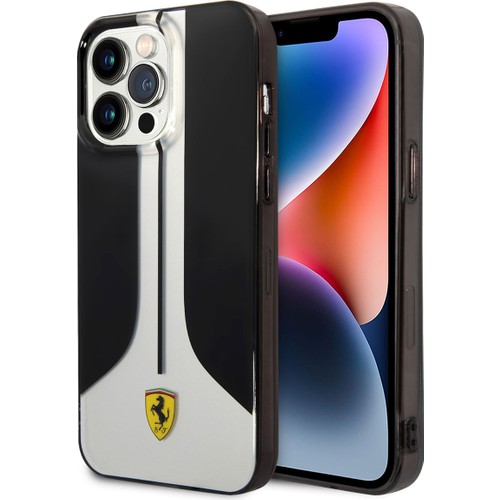 Apple iPhone 14 Pro Max Uyumlu Kılıf Ferrari Orjinal Lisanslı 296 Çizgili Dizayn Kapak