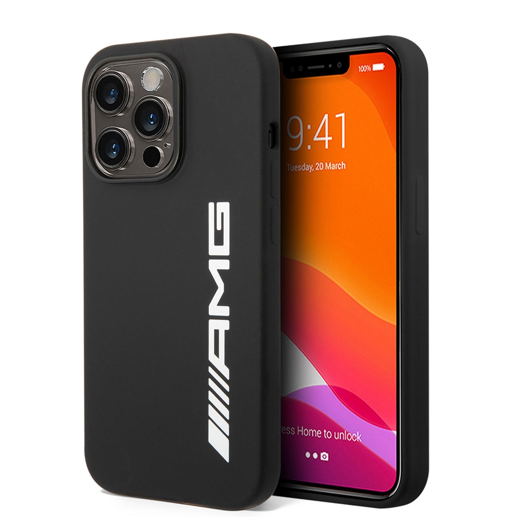 Apple iPhone 14 Pro Uyumlu Kılıf AMG M-safe Şarj Özellikli Büyük Logo Dizayn Kapak