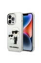 Apple iPhone 14 Pro Max Uyumlu Kılıf Karl Lagerfeld Transparan Simli K&C Dizayn Kapak
