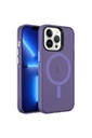 Apple iPhone 13 Pro Max Uyumlu Kılıf Zore M-safe Şarj Özellikli Buzlu Transparan C-Pro Sert Kapak