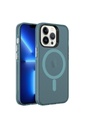 Apple iPhone 13 Pro Max Uyumlu Kılıf Zore M-safe Şarj Özellikli Buzlu Transparan C-Pro Sert Kapak