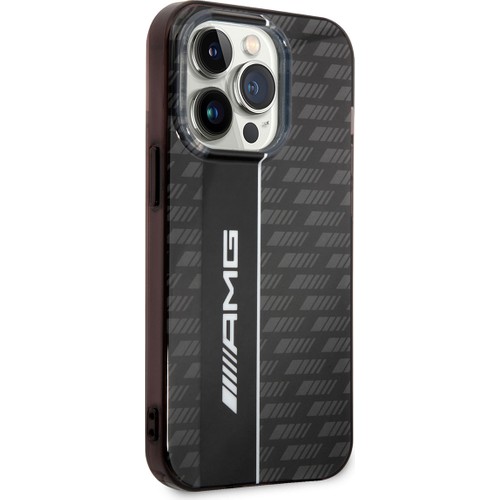 [ZTA91587] Apple iPhone 14 Pro Max Uyumlu Kılıf AMG Transparan Çift Katmanlı Karbon Dizayn II Kapak (Siyah)