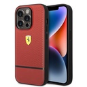 Apple iPhone 14 Pro Uyumlu Kılıf Ferrari Orjinal Lisanslı Deri Delikli Ve Çizgili Dizayn Kapak