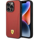 Apple iPhone 14 Pro Max Uyumlu Kılıf Ferrari M-safe Şarj Özellikli Deri Kenarları Damgalı Dizayn Kapak