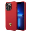 Apple iPhone 14 Pro Max Uyumlu Kılıf Ferrari M-safe Şarj Özellikli Silikon Metal Logo Dizayn Kapak