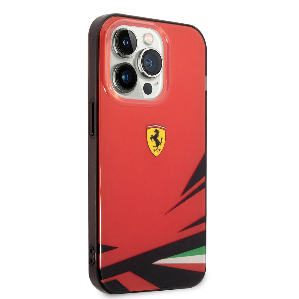Apple iPhone 14 Pro Max Uyumlu Kılıf Ferrari Sarı İtalyan Bayrak Baskılı Dizayn Kapak