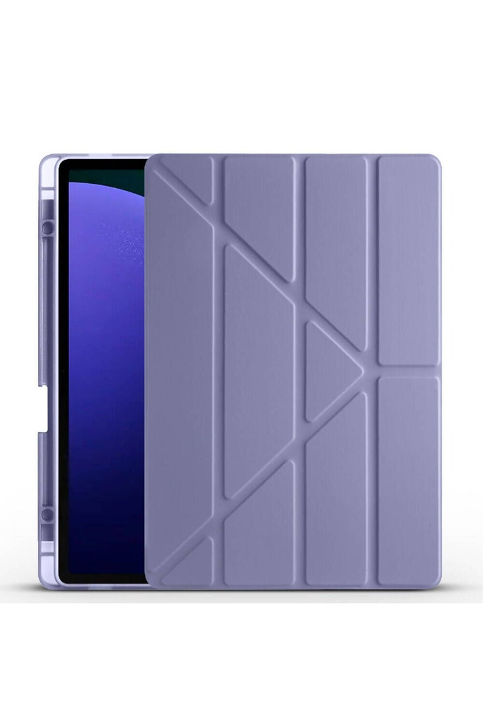 Samsung Galaxy Tab S9 FE Plus Uyumlu Kılıf Zore Tri Folding Kalem Bölmeli Standlı Kılıf