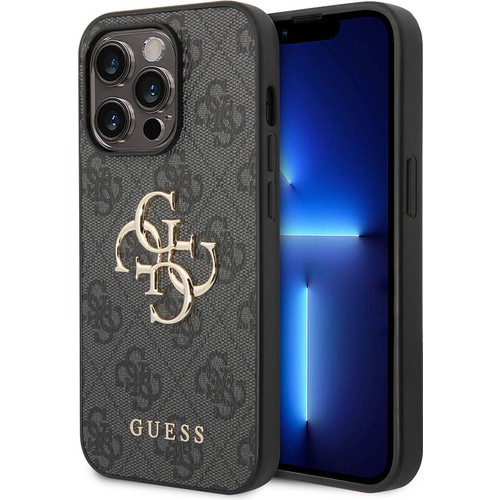 Apple iPhone 14 Pro Max Uyumlu Kılıf GUESS PU Deri Büyük Metal Logo Dizaynlı Kapak