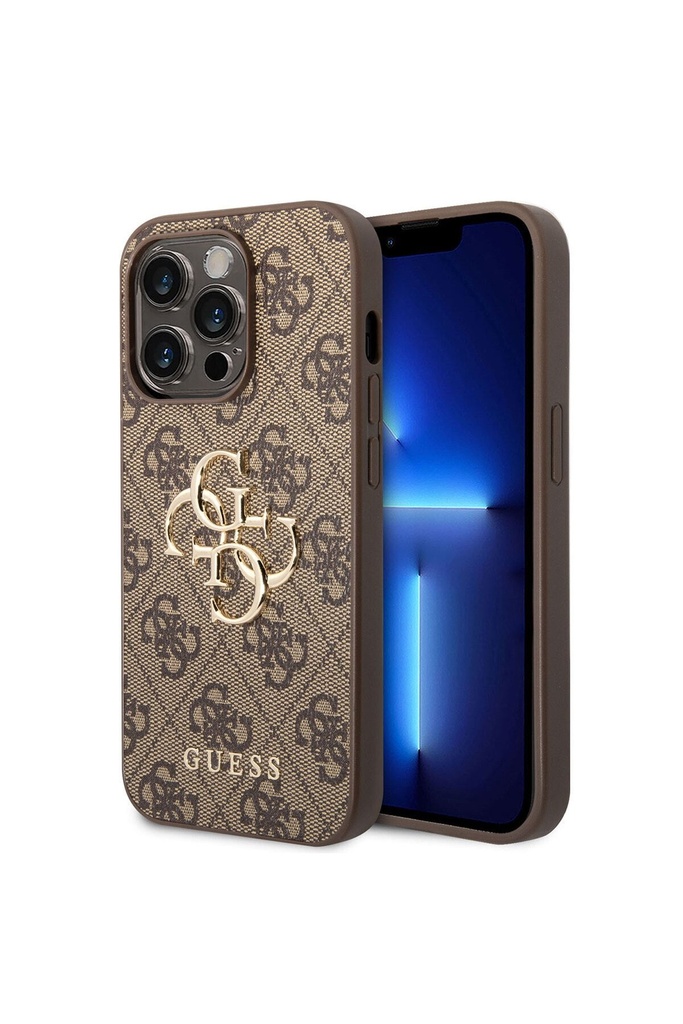Apple iPhone 14 Pro Max Uyumlu Kılıf GUESS PU Deri Büyük Metal Logo Dizaynlı Kapak