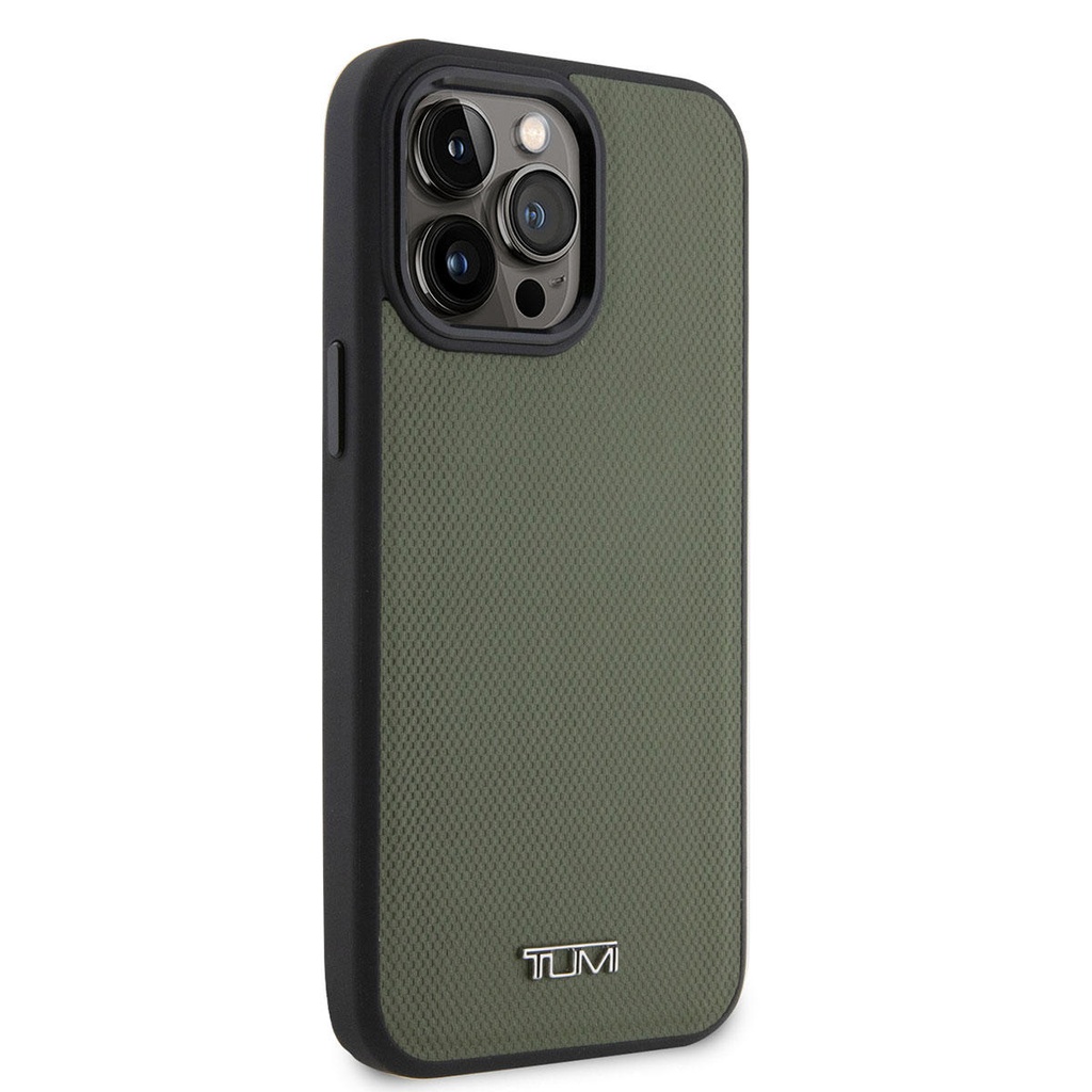 Apple iPhone 14 Pro Max Uyumlu Kılıf TUMI M-safe Şarj Özellikli Deri Noktalı Dizayn Kapak
