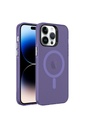 Apple iPhone 14 Pro Max Uyumlu Kılıf Zore M-safe Şarj Özellikli Buzlu Transparan C-Pro Sert Kapak