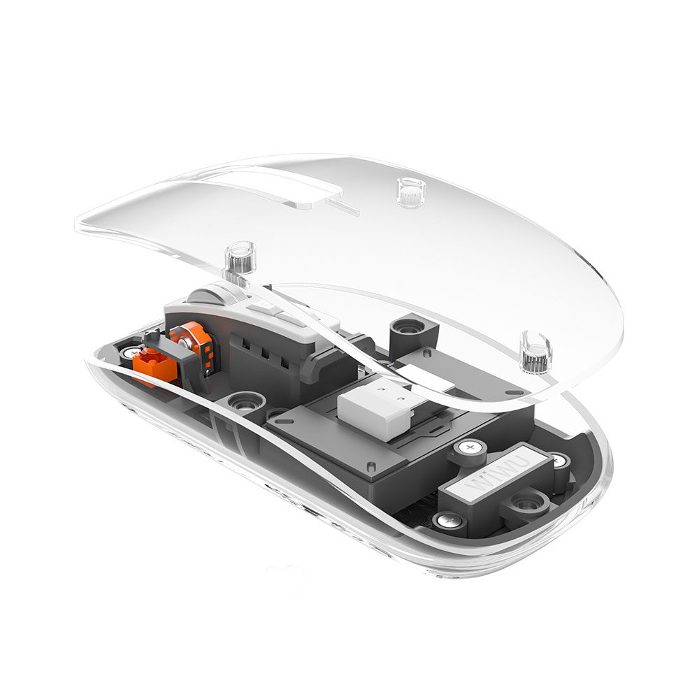 [RNZ-TA91916] Wiwu WM105 Crystal RGB Led Işıklandırmalı Şeffaf Tasarım Mouse (Gri)