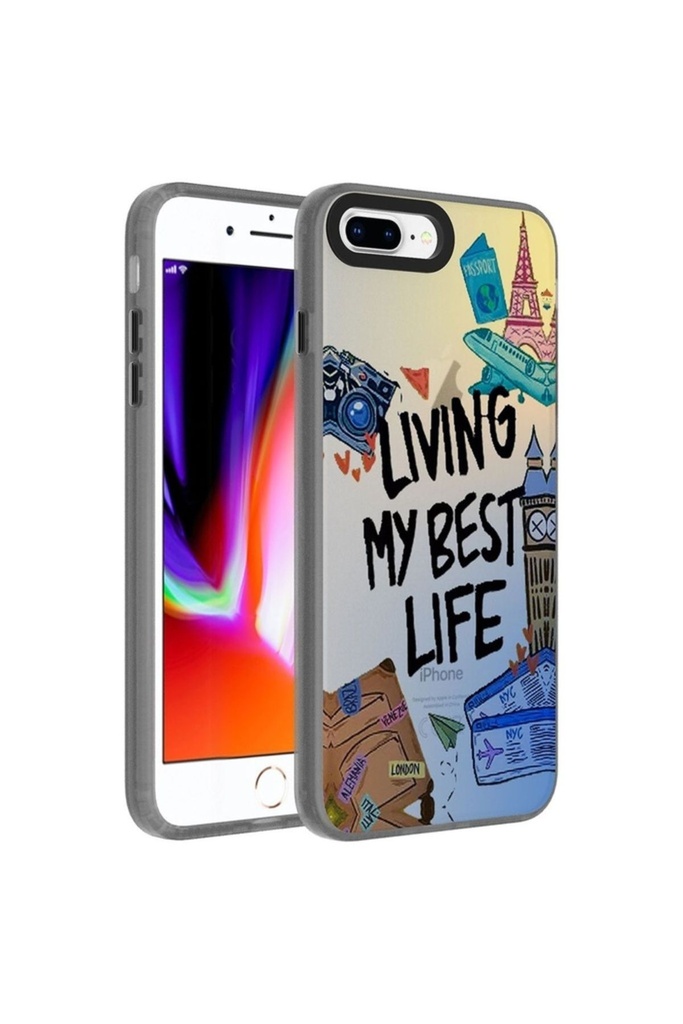 Apple iPhone 8 Plus Uyumlu Kılıf Desenli Zore Dragon Sert Kapak