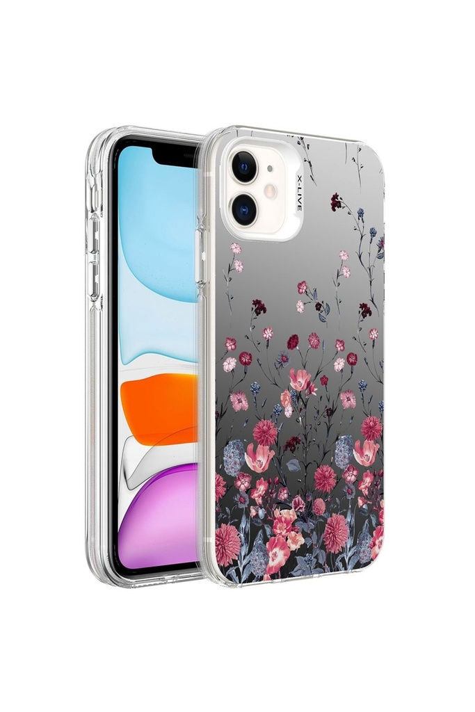 Apple iPhone 11 Uyumlu Kılıf Desenli Zore Silver Sert Kapak