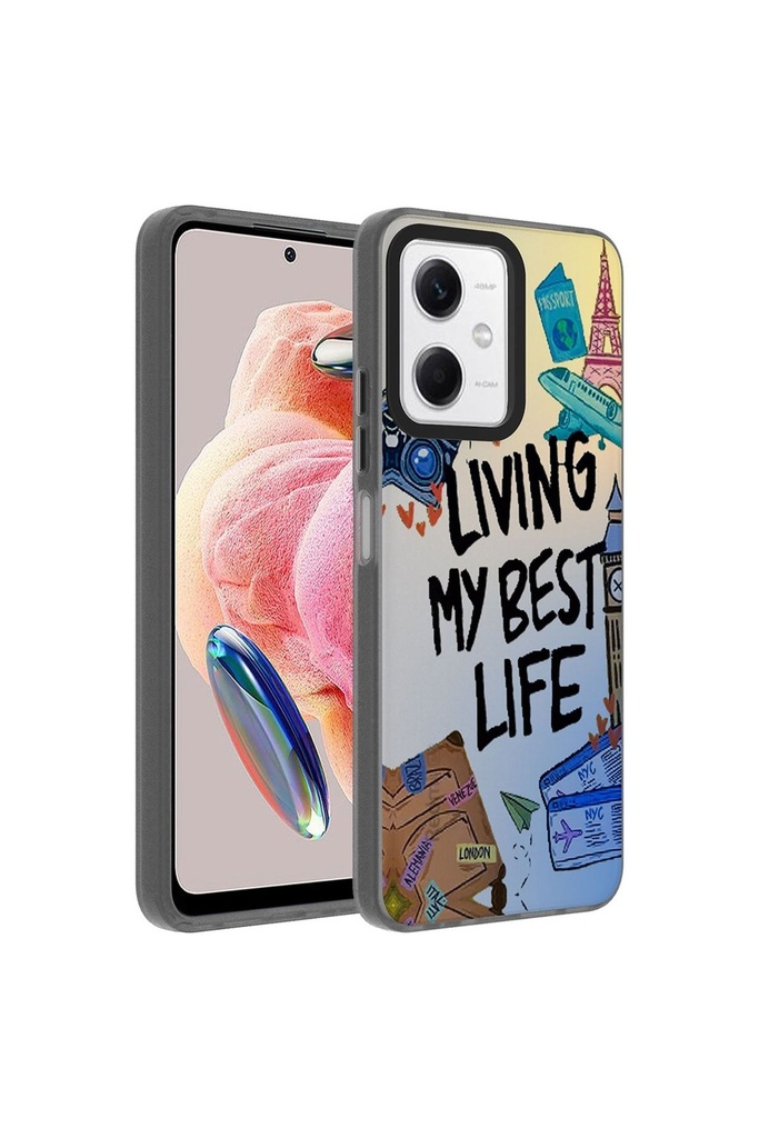 [RNZ-TA92250] Xiaomi Redmi Note 12 4G Uyumlu Kılıf Desenli Zore Dragon Sert Kapak (Seyahat)