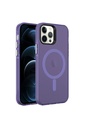 Apple iPhone 12 Pro Max Uyumlu Kılıf Zore M-safe Şarj Özellikli Buzlu Transparan C-Pro Sert Kapak