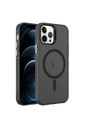 Apple iPhone 12 Pro Uyumlu Kılıf Zore M-safe Şarj Özellikli Buzlu Transparan C-Pro Sert Kapak