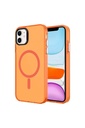 Apple iPhone 11 Uyumlu Kılıf Zore M-safe Şarj Özellikli Buzlu Transparan C-Pro Sert Kapak