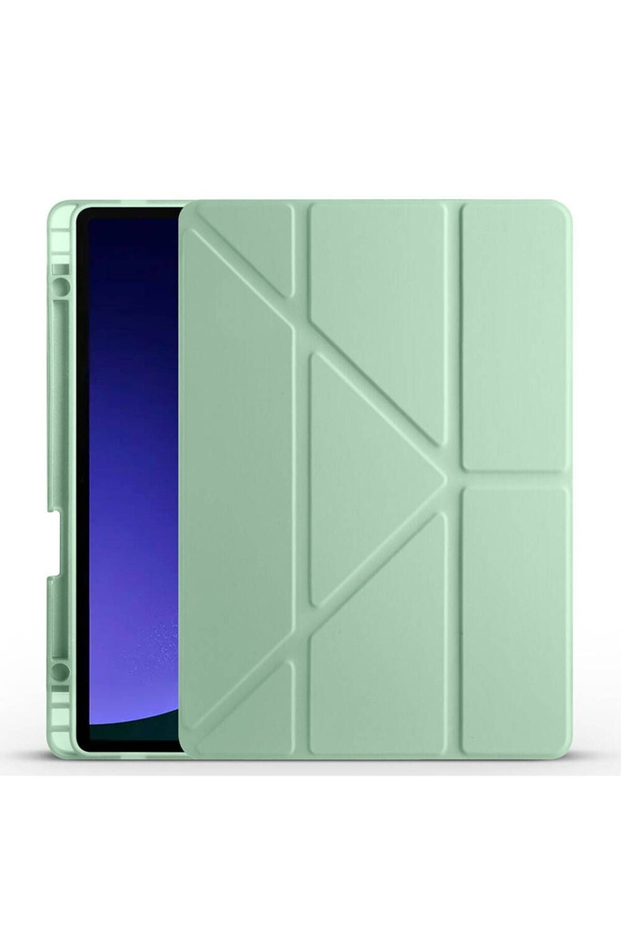 Samsung Galaxy Tab S9 FE Uyumlu Kılıf Zore Tri Folding Kalem Bölmeli Standlı Kılıf