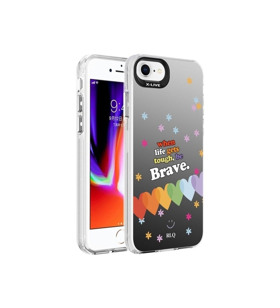 Apple iPhone SE 2022 Uyumlu Kılıf Desenli Zore Silver Sert Kapak