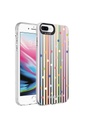 Apple iPhone 8 Plus Uyumlu Kılıf Desenli Zore Silver Sert Kapak