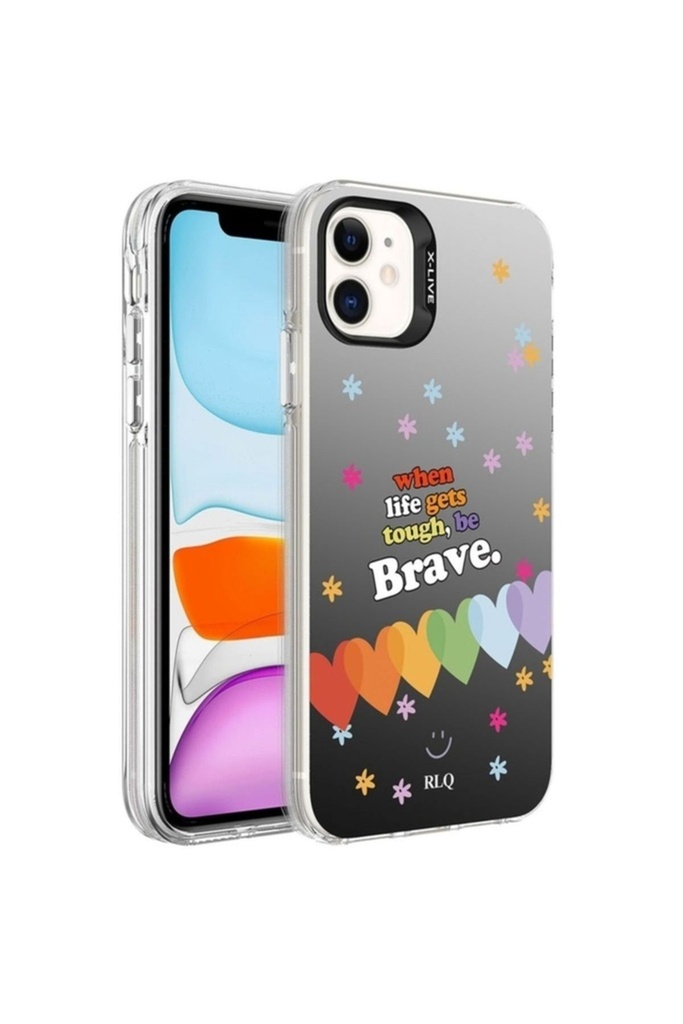 Apple iPhone 12 Uyumlu Kılıf Desenli Zore Silver Sert Kapak
