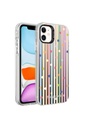 Apple iPhone 12 Uyumlu Kılıf Desenli Zore Silver Sert Kapak