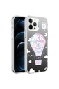 Apple iPhone 12 Pro Max Uyumlu Kılıf Desenli Zore Silver Sert Kapak