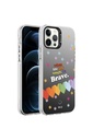 Apple iPhone 12 Pro Max Uyumlu Kılıf Desenli Zore Silver Sert Kapak