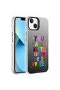 Apple iPhone 14 Uyumlu Kılıf Desenli Zore Silver Sert Kapak