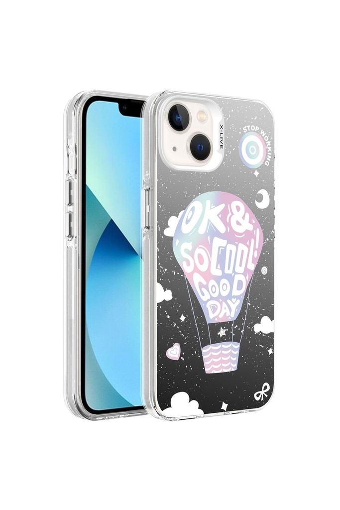 [RNZ-TA92136] Apple iPhone 14 Pro Uyumlu Kılıf Desenli Zore Silver Sert Kapak (Balloon)