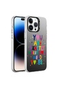Apple iPhone 14 Pro Uyumlu Kılıf Desenli Zore Silver Sert Kapak